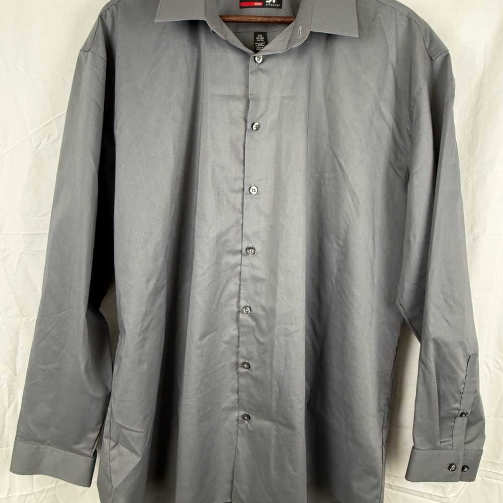 JF J.Ferrar Charcoal Dress Shirt